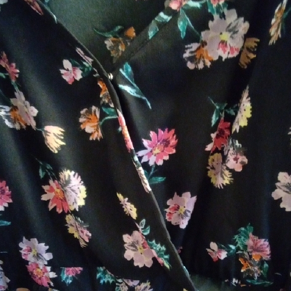 Womans 8 Primark Pink and Blue Ruffled Floral Camisole Romper Off Shoulder Flowy - Picture 4 of 6